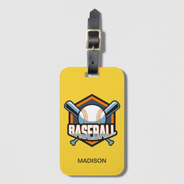 Individuelle Name- und Farbbaseball Gepäckanhänger (Vorderseite Vertikal)