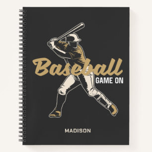 Individuelle Name- und FarbBaseball-Player Notizbuch