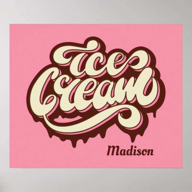 Individuelle Name und Farbe Eiskrempel Poster (Vorne)