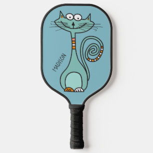 Individuelle Name und Farbe Funny Cat Pickleball Schläger