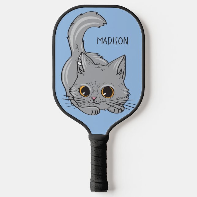 Individuelle Name und Farbe Niedlich Kitten Pickleball Schläger (Vorderseite)