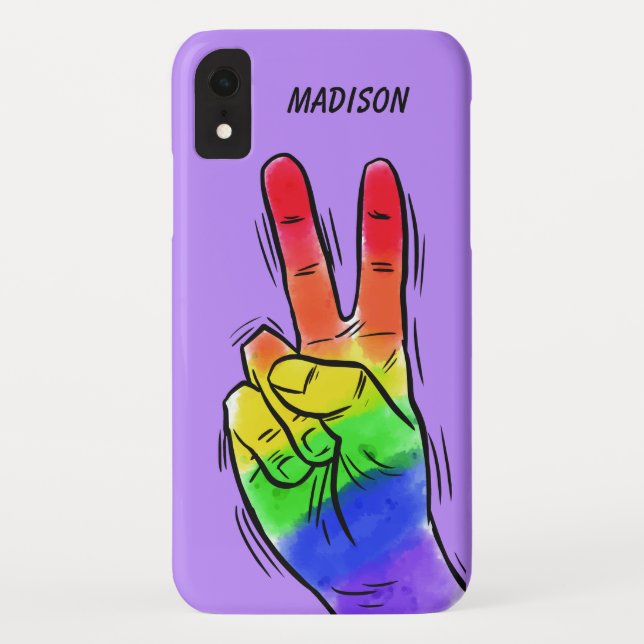 Individuelle Name und Farbe Rainbow Case-Mate iPhone Hülle (Rückseite)