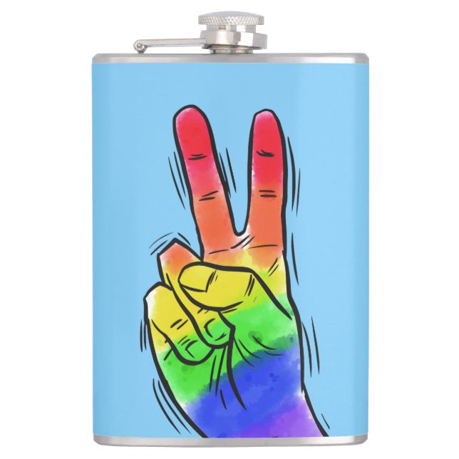 Individuelle Name und Farbe Rainbow Flachmann (Vorderseite)