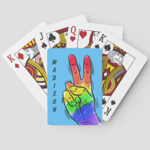 Individuelle Name und Farbe Rainbow Peace-Spielkar Spielkarten