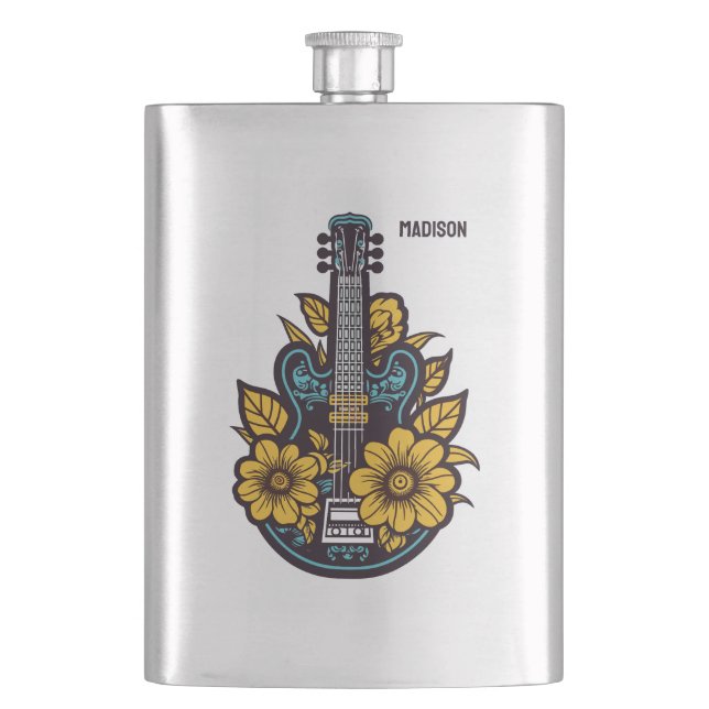 Individuelle Name und Farbe Ukulele Flachmann (Vorderseite)