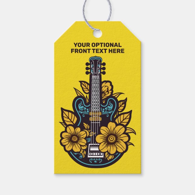 Individuelle Name und Farbe Ukulele Geschenkanhänger (Vorderseite)