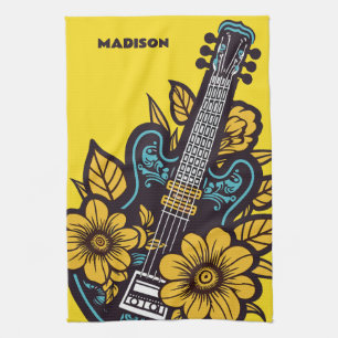 Individuelle Name und Farbe Ukulele Geschirrtuch