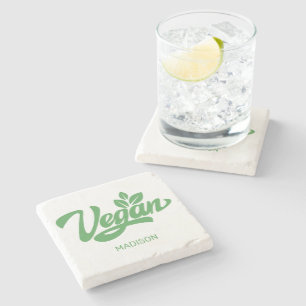 Individuelle Name und Farbe Vegan Steinuntersetzer