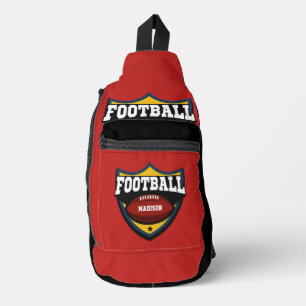 Individuelle Name- und Farbfußball Crossbody Bag