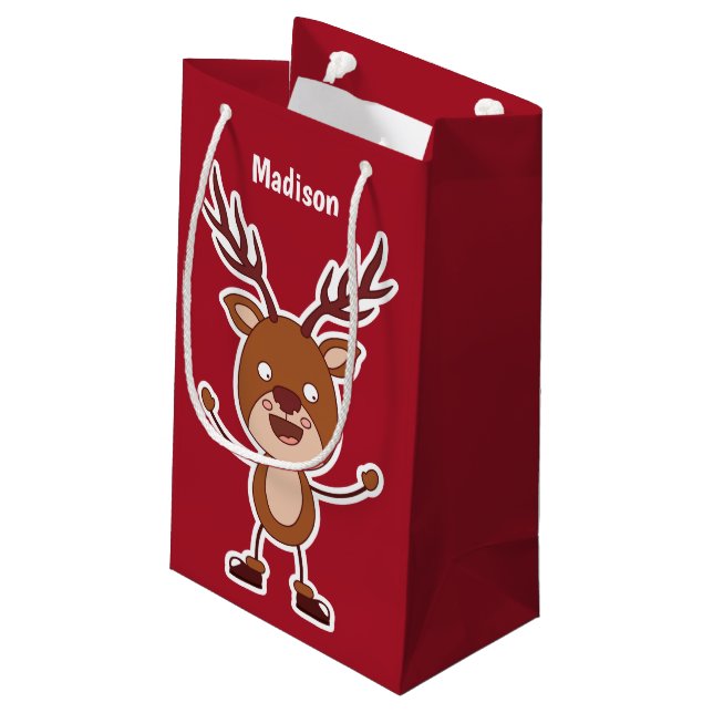 Individuelle Name und Farbgeschenktasche Kleine Geschenktüte (Rückseite Schrägansicht)