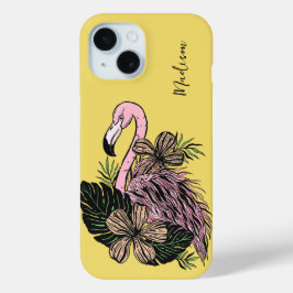 Individuelle Name und Farbrosa Flamingo Case-Mate iPhone Hülle