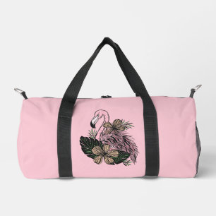 Individuelle Name und Farbrosa Flamingo Duffle Bag