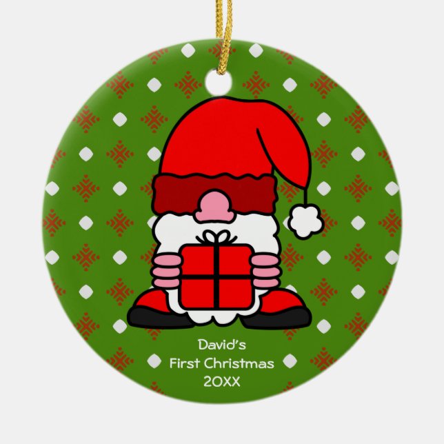 Individuelle Name und Foto Niedlich Weihnachten We Keramik Ornament (Vorne)