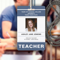 Individuelle Name und Foto Uni Lehrer ID
