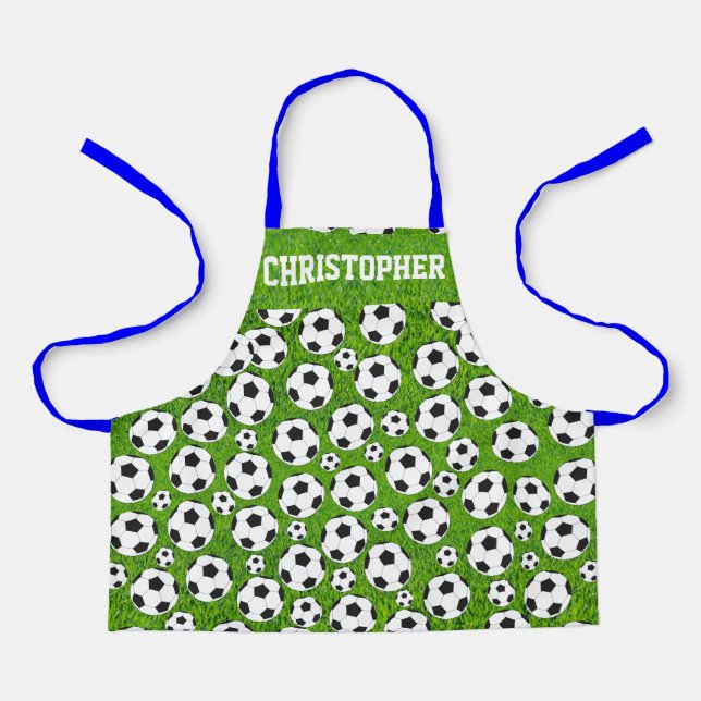 Individuelle Name- und Fußball-Kinder Schürze (Vorderseite)