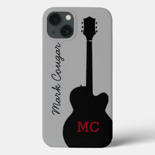 individuelle Name und Initialen schwarzer Rockgita Case-Mate iPhone Hülle