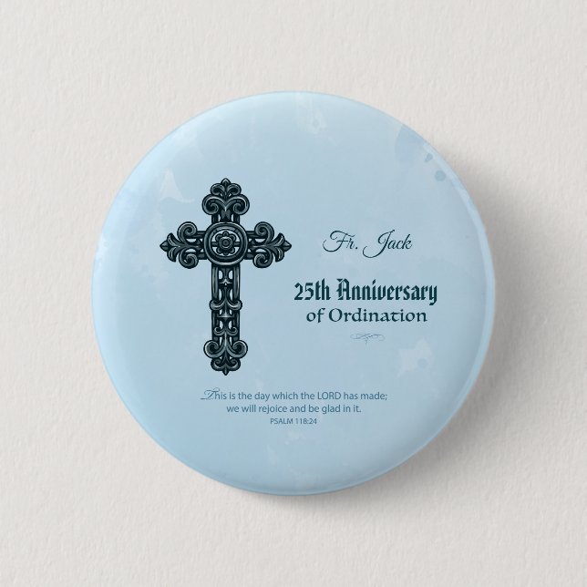 Individuelle Name und Jubiläumsjahr Ordination, Pr Button (Vorderseite)