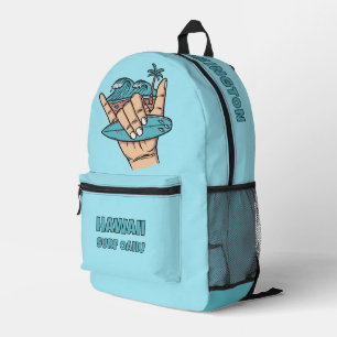 Individuelle Name und Lage Surf Shaka Bedruckter Rucksack