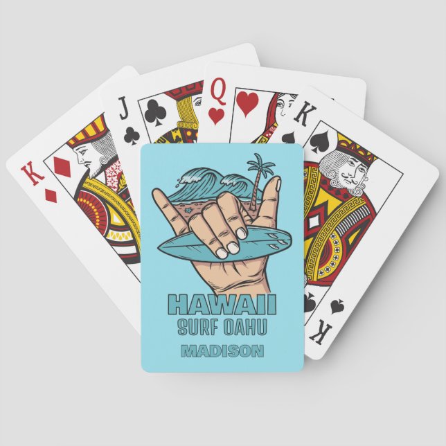Individuelle Name und Lage Surf Shaka Spielkarten (Rückseite)
