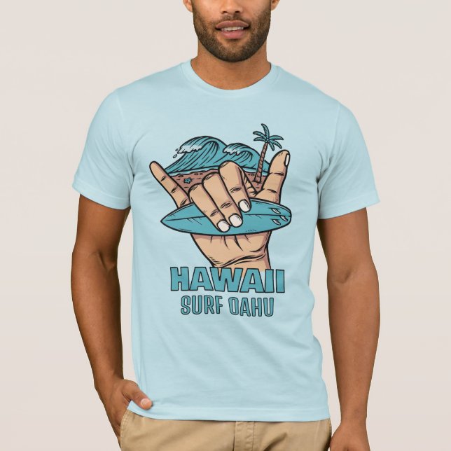 Individuelle Name und Lage Surf Shaka T-Shirt (Vorderseite)