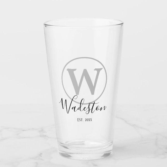 Individuelle Name und Monogramm festgestelltes Gla Glas (Vorderseite)