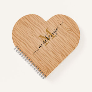 Individuelle Name und Monogramm Herzform Notizbuch