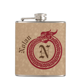 Individuelle Name und Monogramm im keltischen Stil Flachmann