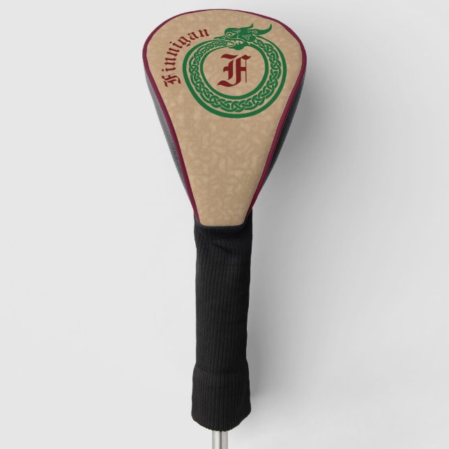 Individuelle Name und Monogramm im keltischen Stil Golf Headcover (Vorderseite)