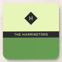 Individuelle Name- und Monogramm-Untersetzer-Set