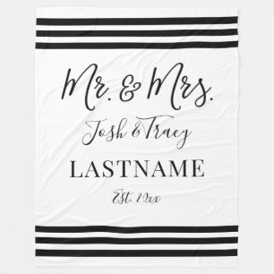 Individuelle Name und Nachname Herr und Frau Gift Fleecedecke