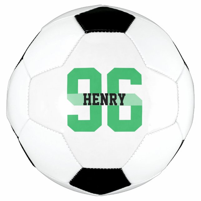 Individuelle Name und Nummer Cool Moderne Grün Fußball (Vorderseite)