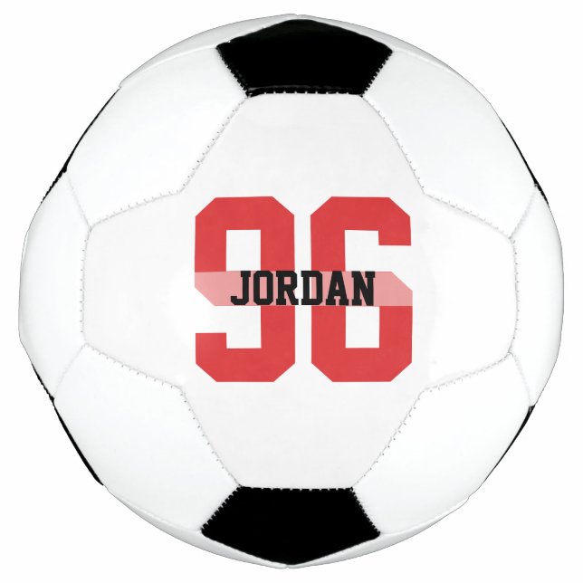 Individuelle Name und Nummer Cool Moderner Rotfußb Fußball (Vorderseite)