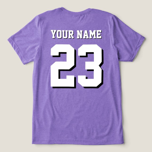 Individuelle Name und Nummer-Jersey-Sport Tri-Blend Shirt (Design Rückseite)