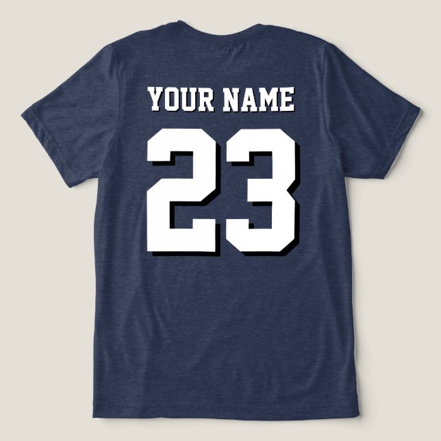 Individuelle Name und Nummer-Jersey-Sport Tri-Blend Shirt (Design Rückseite)