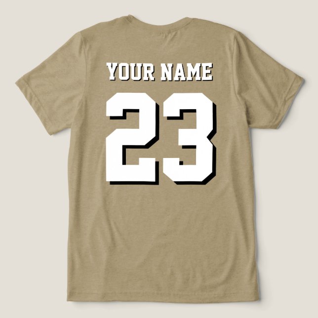 Individuelle Name und Nummer-Jersey-Sport Tri-Blend Shirt (Design Rückseite)