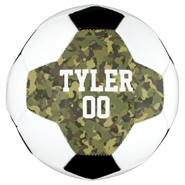 Individuelle Name- und Sportnummer der grünen Camo Fußball (Vorderseite)