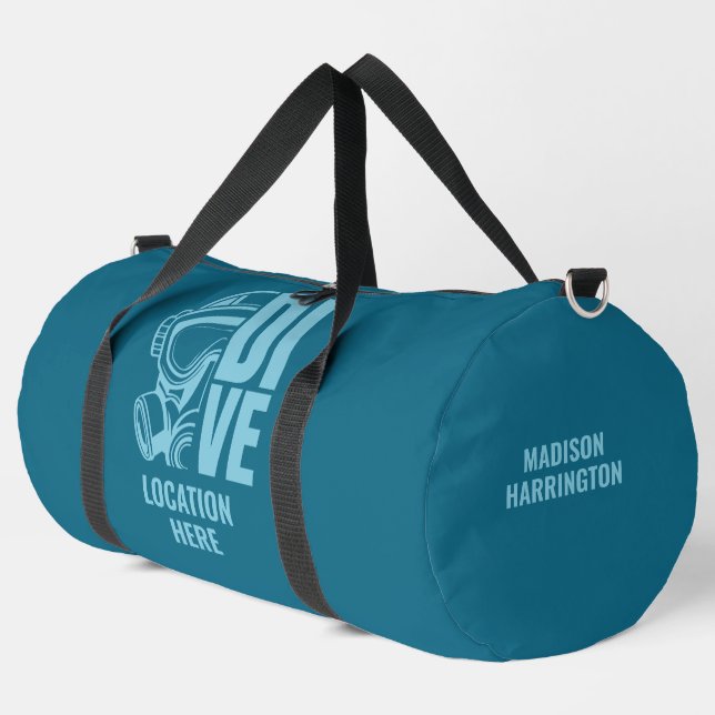 Individuelle Name und Tauchgebiet Duffle Bag (Linke Ecke)