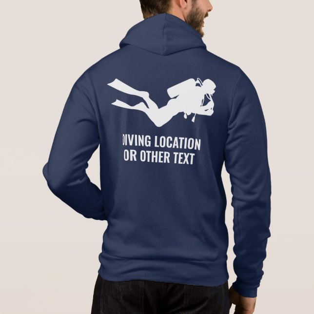 Individuelle Name und Tauchgebiet Hoodie (Rückseite)