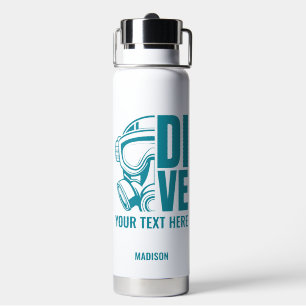 Individuelle Name und Tauchgebiet Trinkflasche
