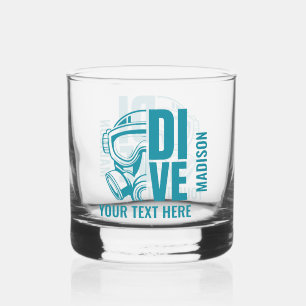 Individuelle Name und Tauchgebiet Whiskyglas