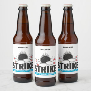 Individuelle Name- und Text-Bowling-Stoß Bierflaschenetikett