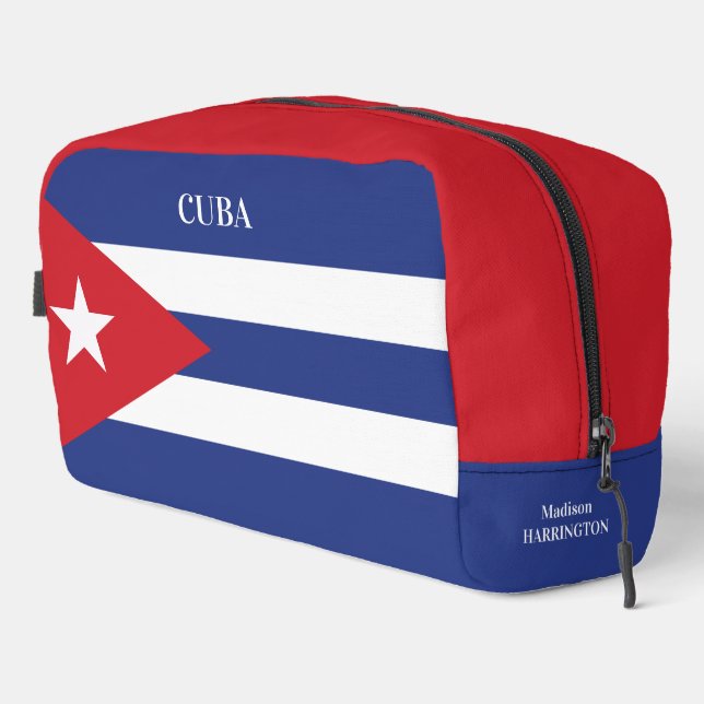 Individuelle Name- und Text-Cuba-Flag Waschbeutel (Rechte Ecke)