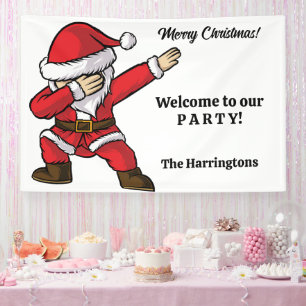 Individuelle Name und Text Dabbing Tanzen Santa Banner