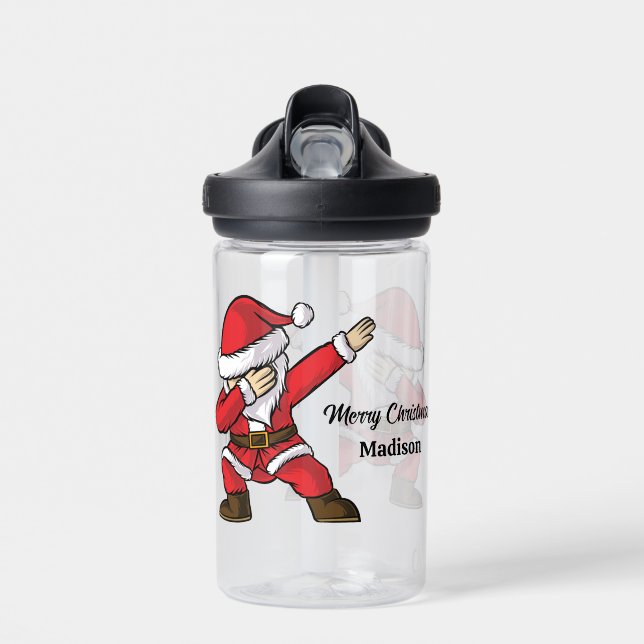 Individuelle Name und Text Dabbing Tanzen Santa Trinkflasche (Vorne)