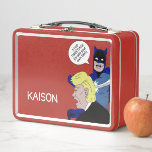 Individuelle Name und Text gegen Trump Slap Funny Metall Brotdose