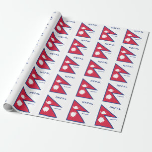 Individuelle Name- und Text-Nepal-Flagge Geschenkpapier