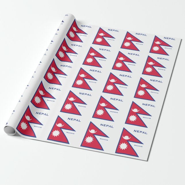 Individuelle Name- und Text-Nepal-Flagge Geschenkpapier (Ungerollt)