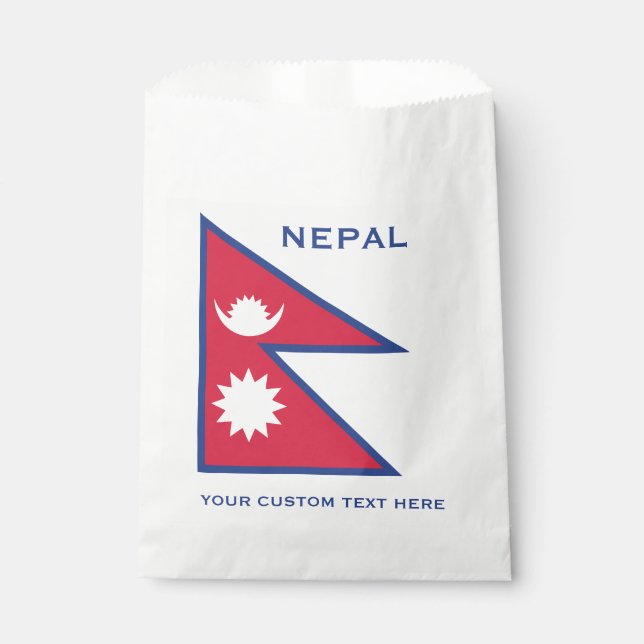 Individuelle Name- und Text-Nepal-Flagge Geschenktütchen (Vorderseite)