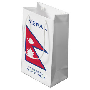 Individuelle Name- und Text-Nepal-Flagge Kleine Geschenktüte