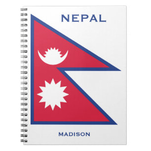 Individuelle Name- und Text-Nepal-Flagge Notizblock